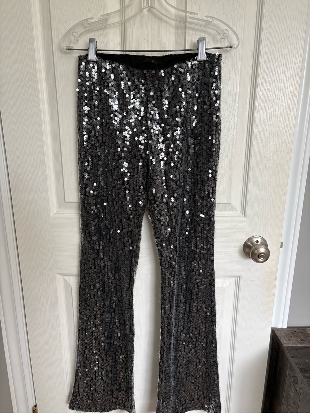 Zara Black Sequined Flare Pants